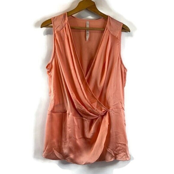 Melissa McCarthy Seven7 Tops - Melissa McCarthy Seven7 Blouse Top Size 1X Sleeveless V-Neck Satin Pink/ Peach